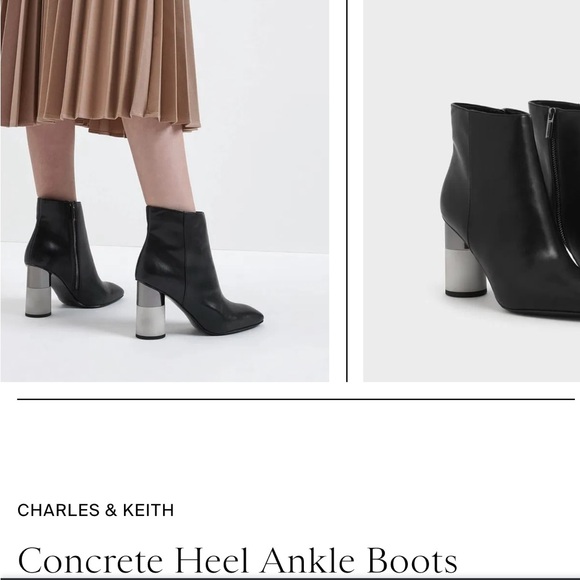 Concrete Heel Ankle Boots (CHARLES & KEITH) - Picture 5 of 5